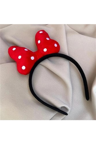 Minnie Mouse Kırmızı Fiyonk Üzeri Puantiyeli Taç